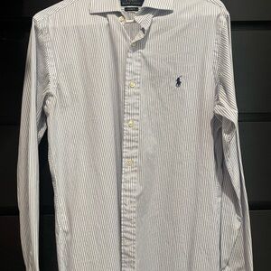Ralph Lauren Blue and White Casual Button Down Shirt